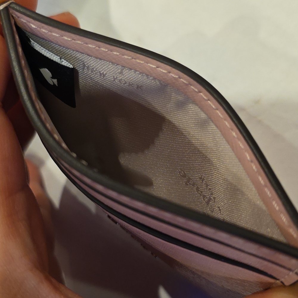 Kate Spade Madison Small Slim Card Holder Pink Saffiano Leather Wallet. NWOT - Picture 3 of 3